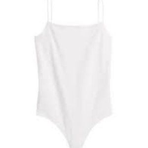 NWT - Banana Republic White Strappy Thong Bodysuit - Medium Tall